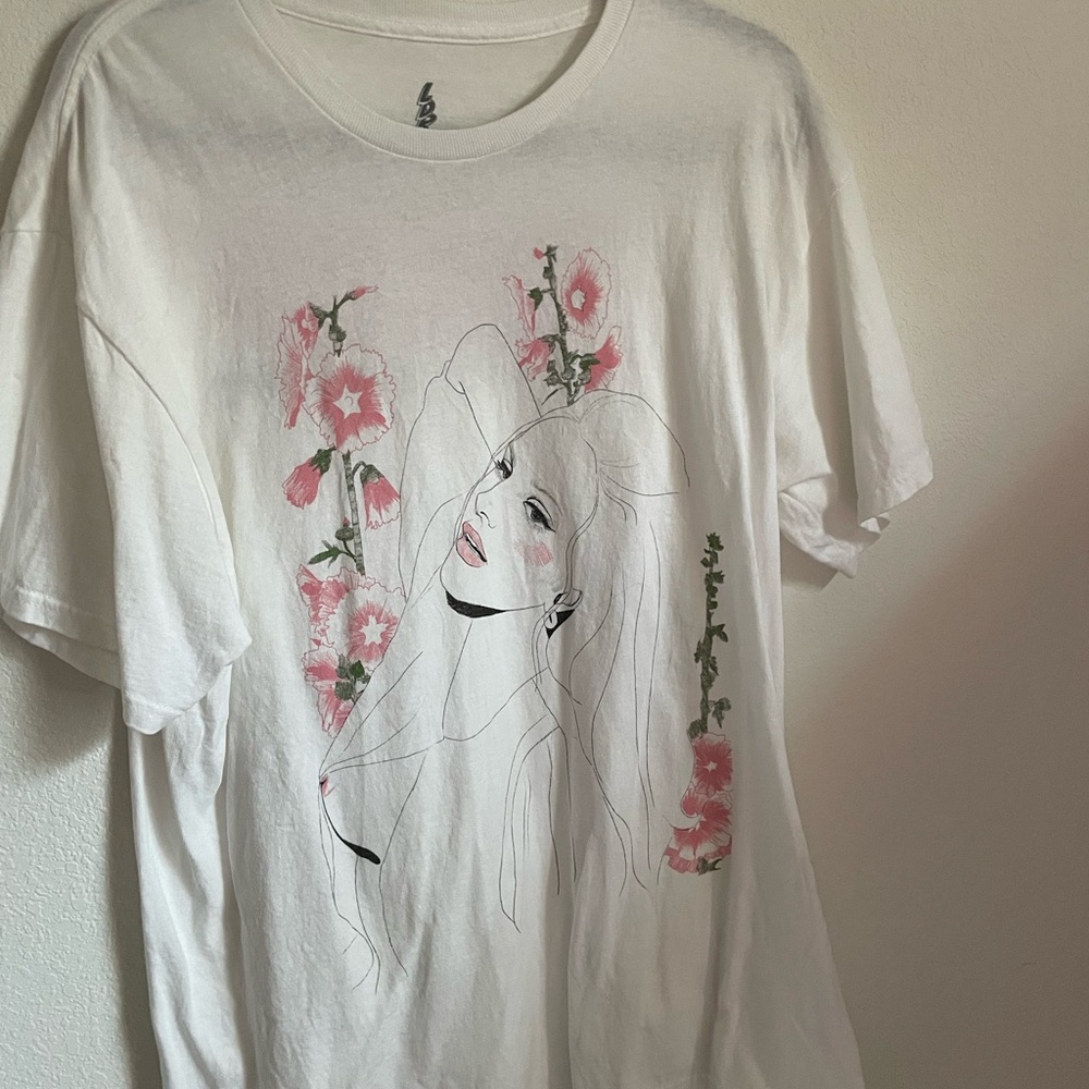 LANA DEL REY LINE ART BOYFRIEND FIT GIRLS T-SHIRT - Picture 3 of 4